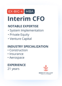 Interim CFO with ex-big four public accounting experience and an MBA. Notable expertise in system implementation, private equity, and venture capital. Industry specialization in construction, insurance, and aerospace. 21 years of experience.